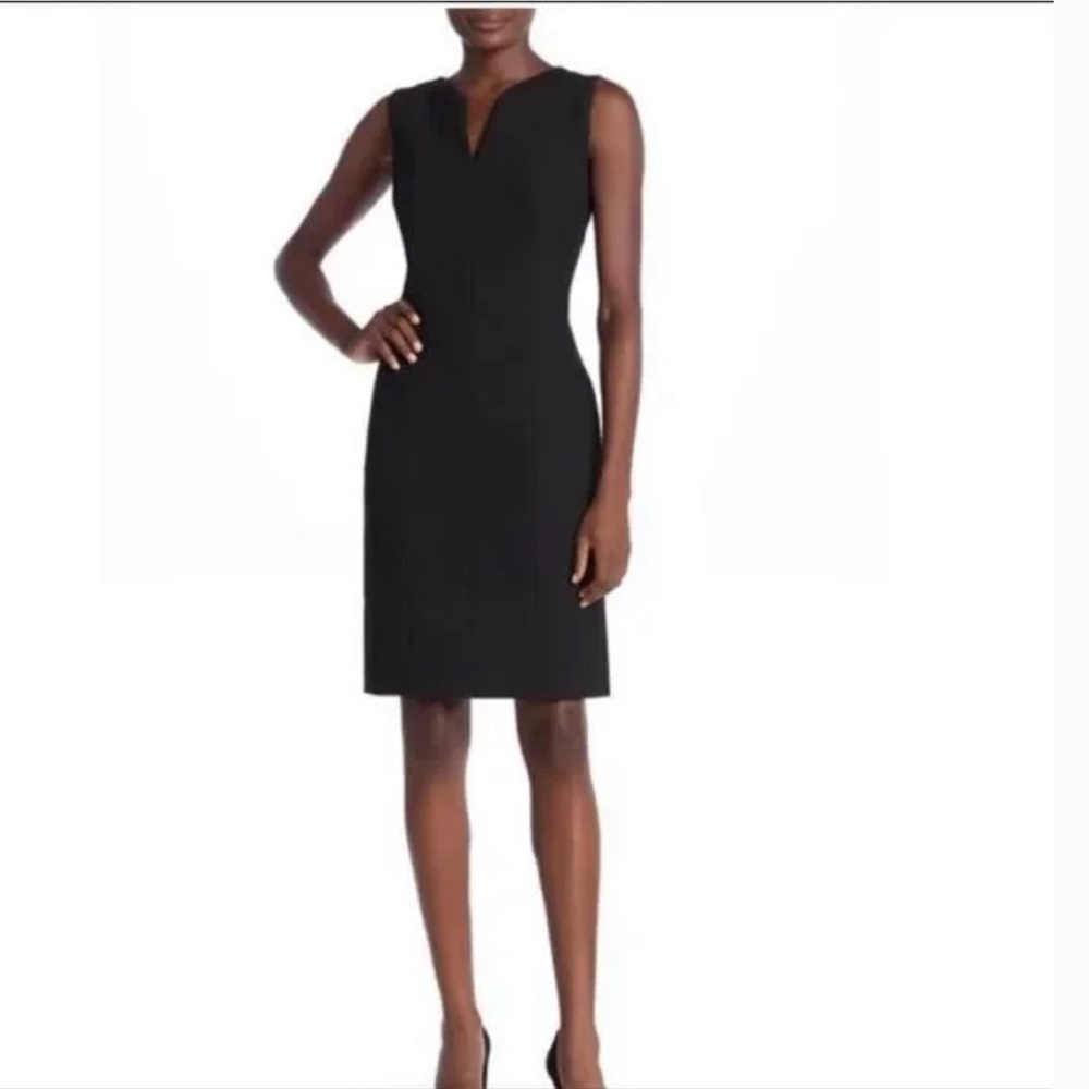 BOSS HUGO BOSS Sheath Dress Boss Dency Notch Neck Dress Size 10 in Navy